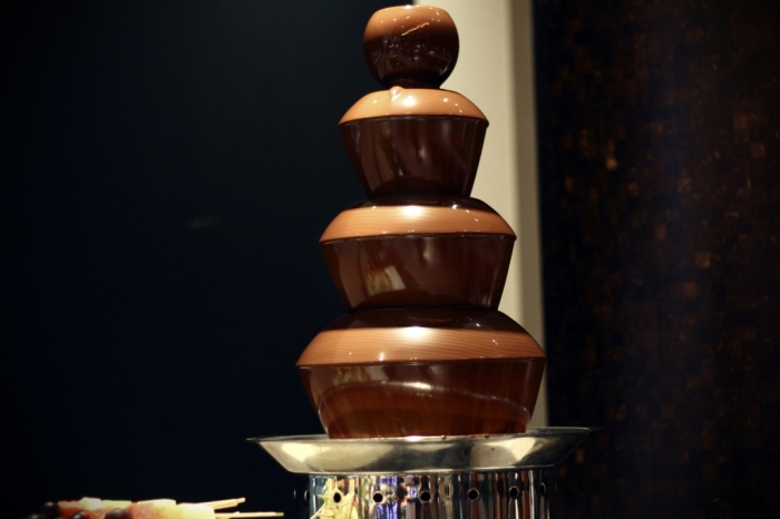 Chocolate Fountain with selected condiments & Fruit Skewer to choose